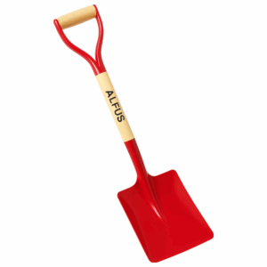 Pá Quadrada Cabo Madeira e Punho Plástico