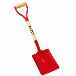 Pá Quadrada Cabo Madeira e Punho Plástico