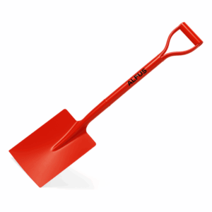 Pá Quadrada c/ Punho e Cabo Metálico