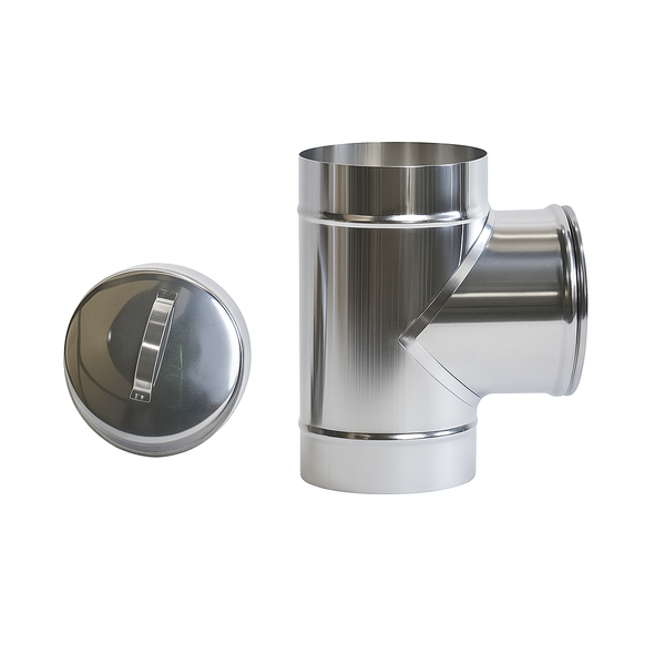 Tê Inox c/ Tampo 90º - 0,4mm