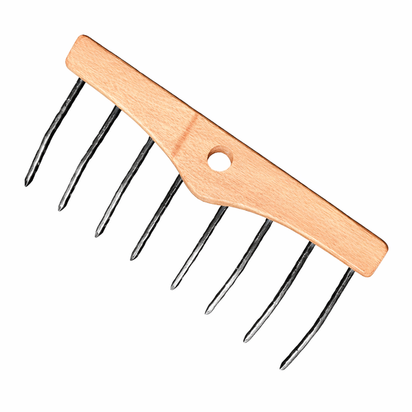 Ancinho de Madeira 8 Dentes Curvo