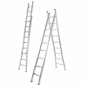 Escada Aluminio Dupla Degrau Redondo