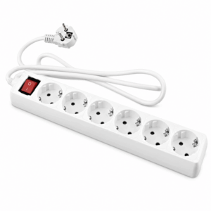 Ficha Elétrica c/Cabo 6 Tomadas c/ Interrupetor