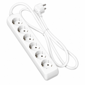 Ficha Elétrica c/Cabo 6 Tomadas s/ Interrupetor