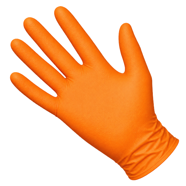Luva Nitrilo Diamantado Laranja