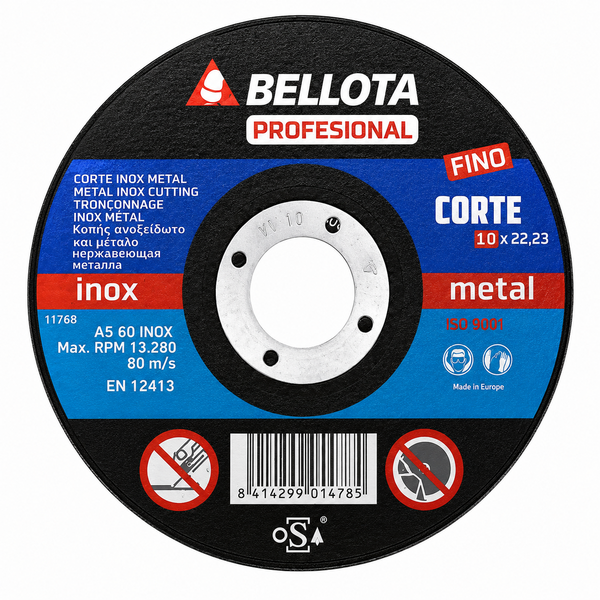 Disco p/ Corte Inox-Metal Extrafino Bellota
